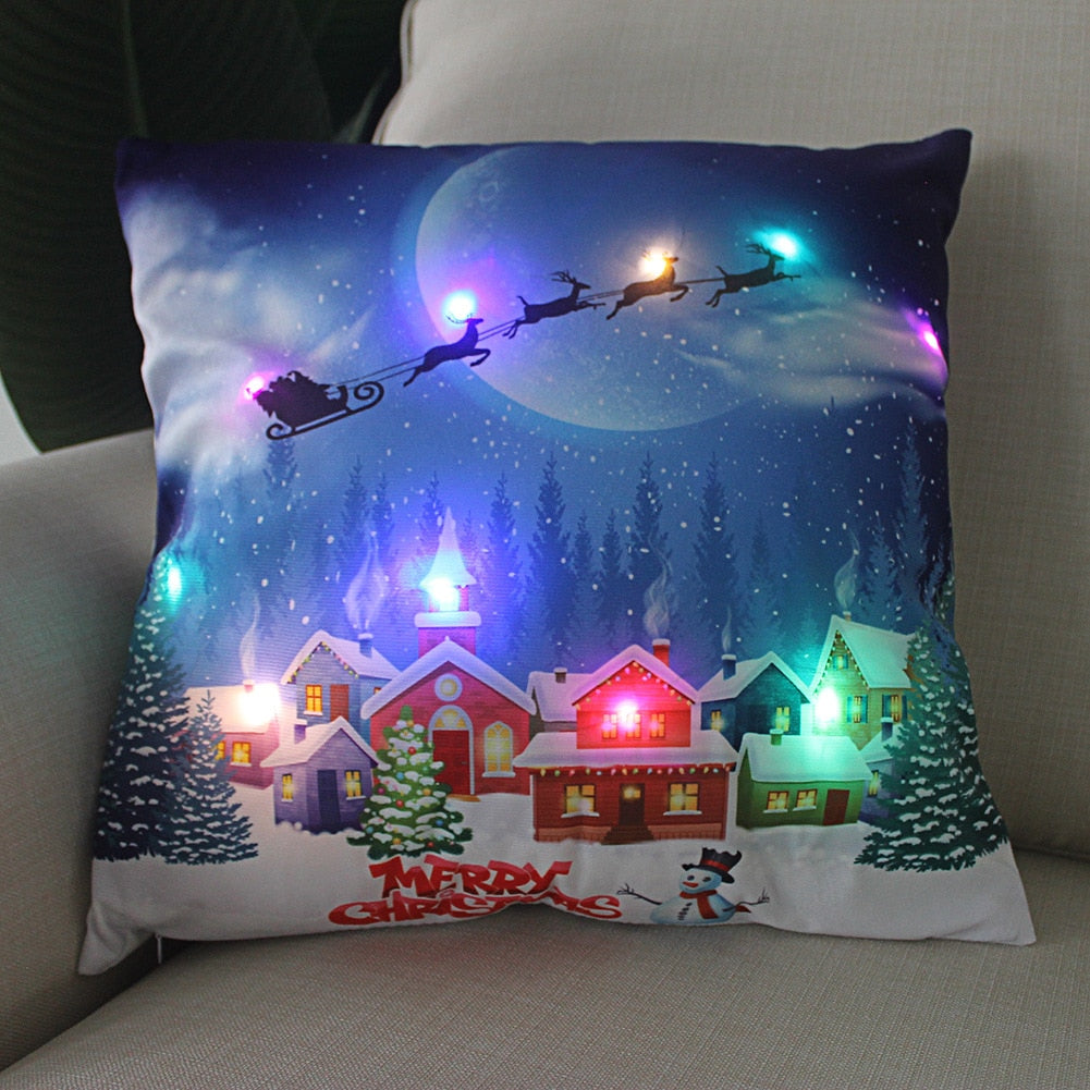 (🌲 Christmas sale now 😍)Cushion Cover  Led Light Christmas Decorations