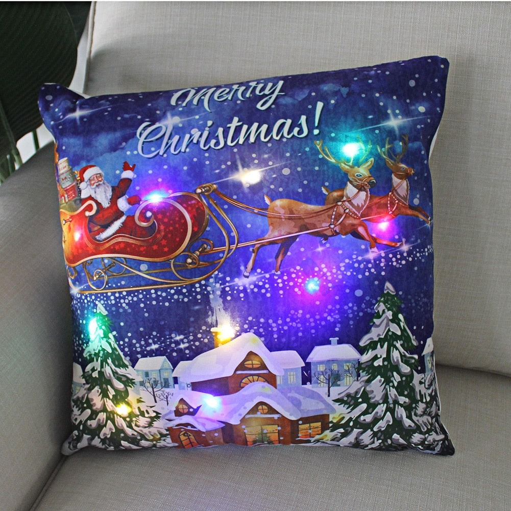 (🌲 Christmas sale now 😍)Cushion Cover  Led Light Christmas Decorations