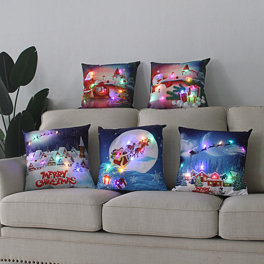 (🌲 Christmas sale now 😍)Cushion Cover  Led Light Christmas Decorations