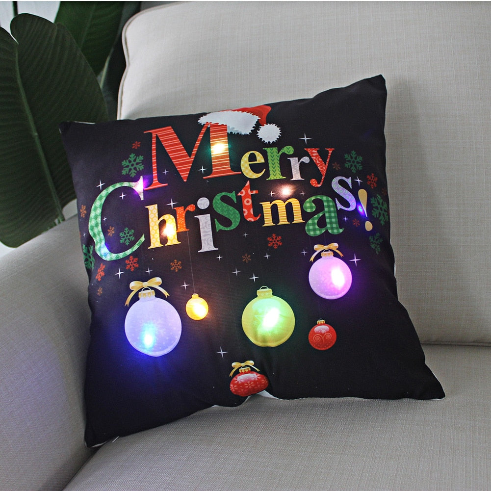 (🌲 Christmas sale now 😍)Cushion Cover  Led Light Christmas Decorations