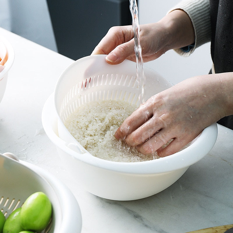 Kitchen Double Drain Basket