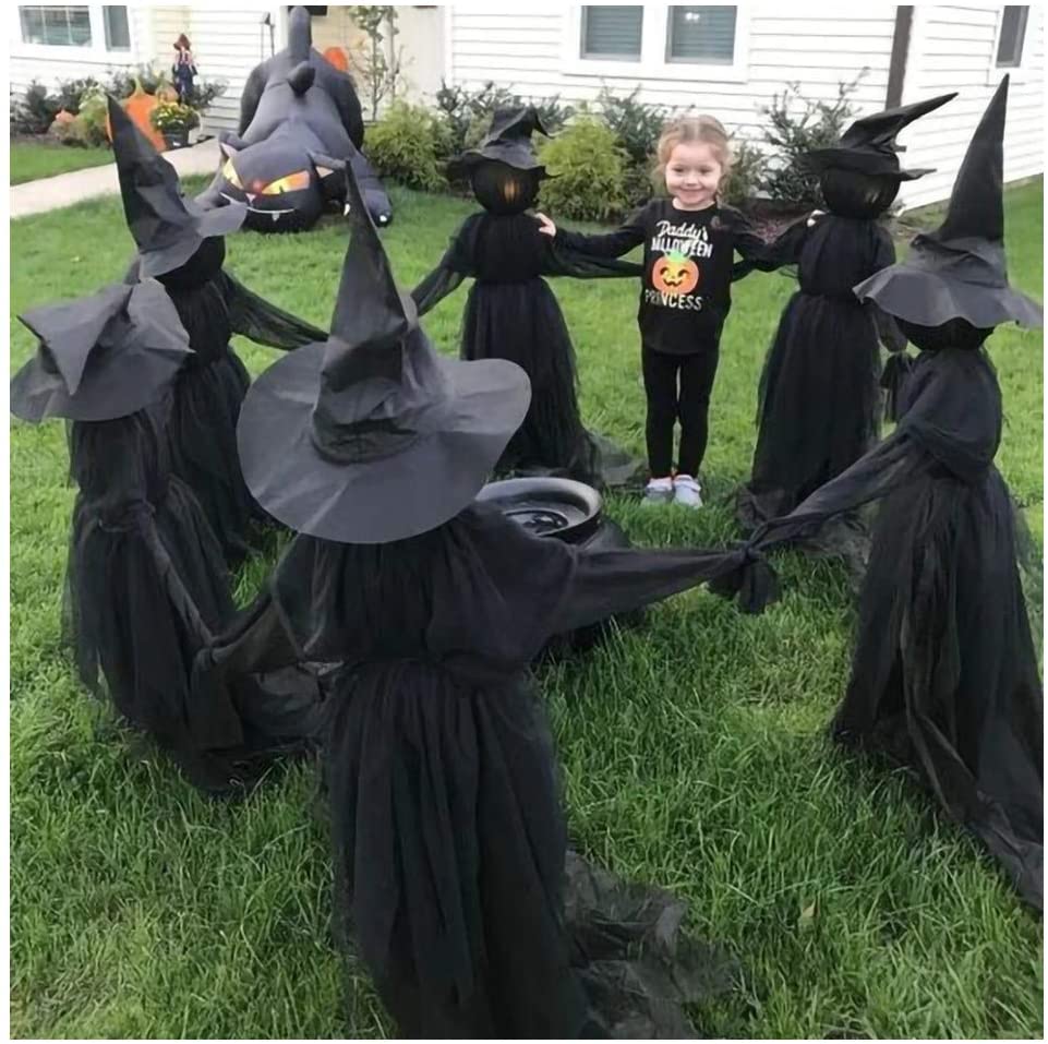 🔥HOT SALE 👻Happy Halloween👻Lighted Halloween Triplets Witch Decoration Set