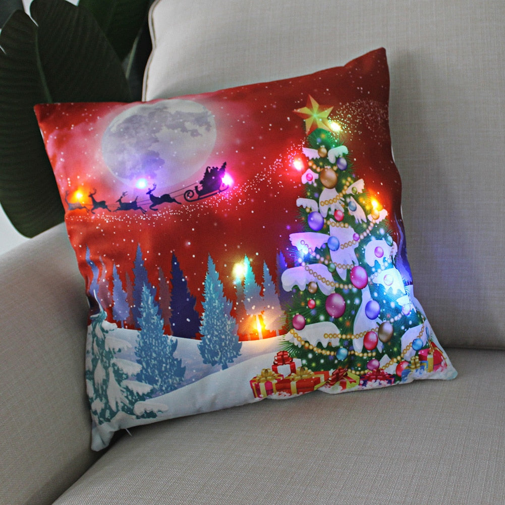 (🌲 Christmas sale now 😍)Cushion Cover  Led Light Christmas Decorations