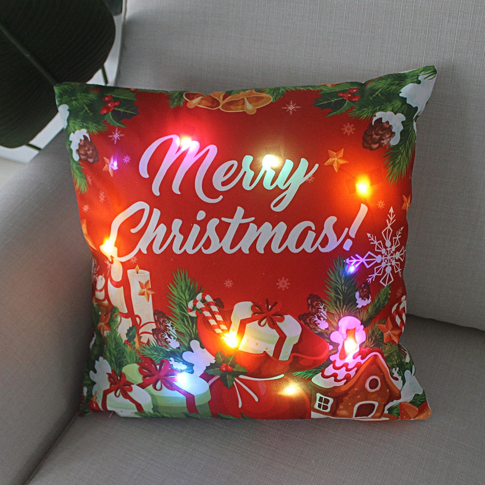 (🌲 Christmas sale now 😍)Cushion Cover  Led Light Christmas Decorations