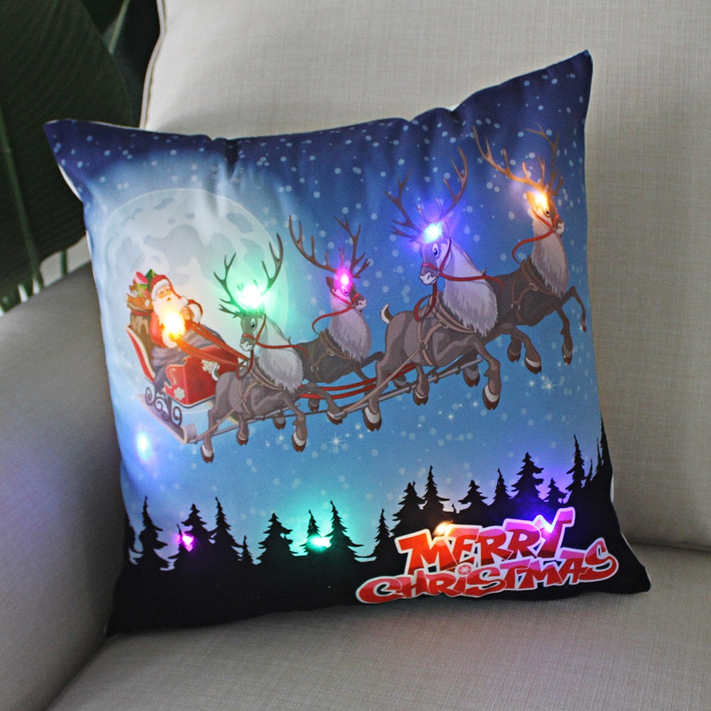 (🌲 Christmas sale now 😍)Cushion Cover  Led Light Christmas Decorations