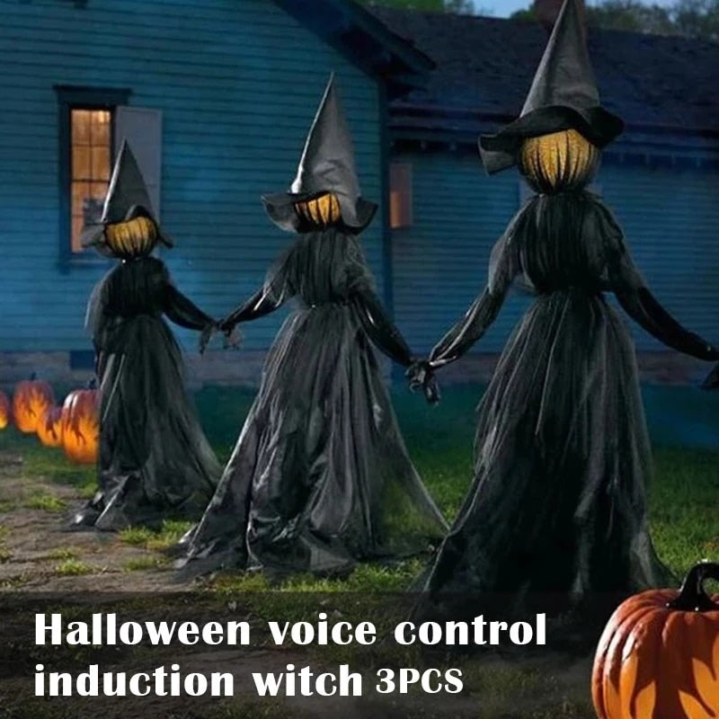 🔥HOT SALE 👻Happy Halloween👻Lighted Halloween Triplets Witch Decoration Set