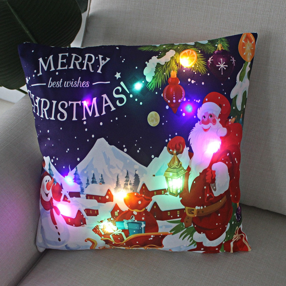 (🌲 Christmas sale now 😍)Cushion Cover  Led Light Christmas Decorations