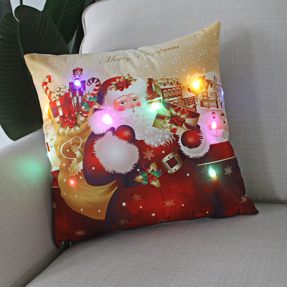 (🌲 Christmas sale now 😍)Cushion Cover  Led Light Christmas Decorations