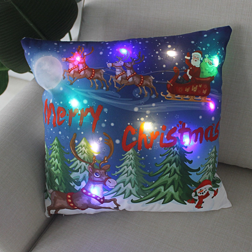 (🌲 Christmas sale now 😍)Cushion Cover  Led Light Christmas Decorations