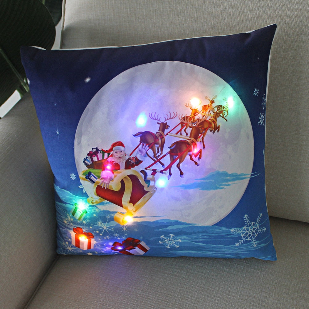 (🌲 Christmas sale now 😍)Cushion Cover  Led Light Christmas Decorations