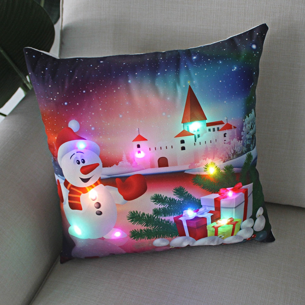 (🌲 Christmas sale now 😍)Cushion Cover  Led Light Christmas Decorations