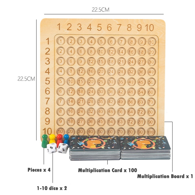 😍Educational toys 🧠 Wooden Montessori multiplication board game