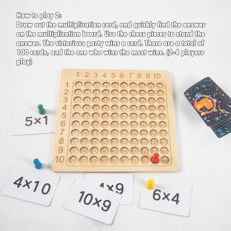 😍Educational toys 🧠 Wooden Montessori multiplication board game