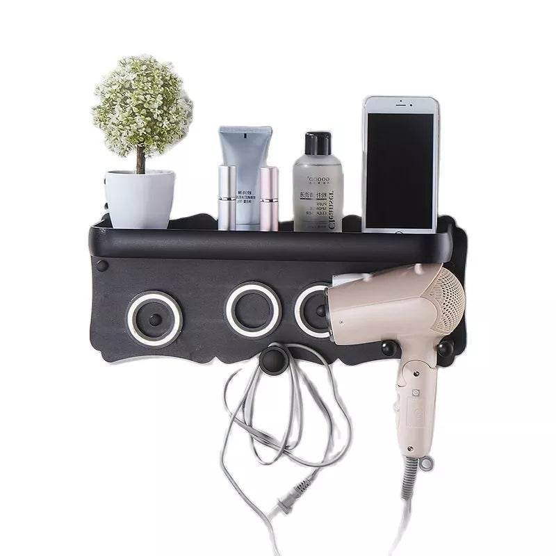 Wall-Mounted Hairdryer Storage Shelf