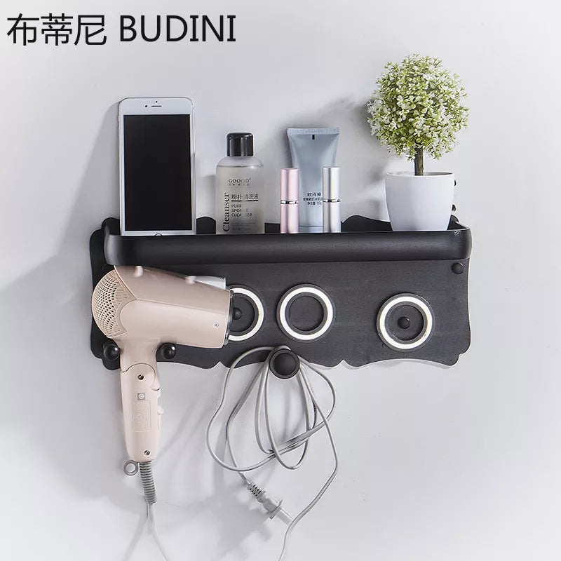 Wall-Mounted Hairdryer Storage Shelf