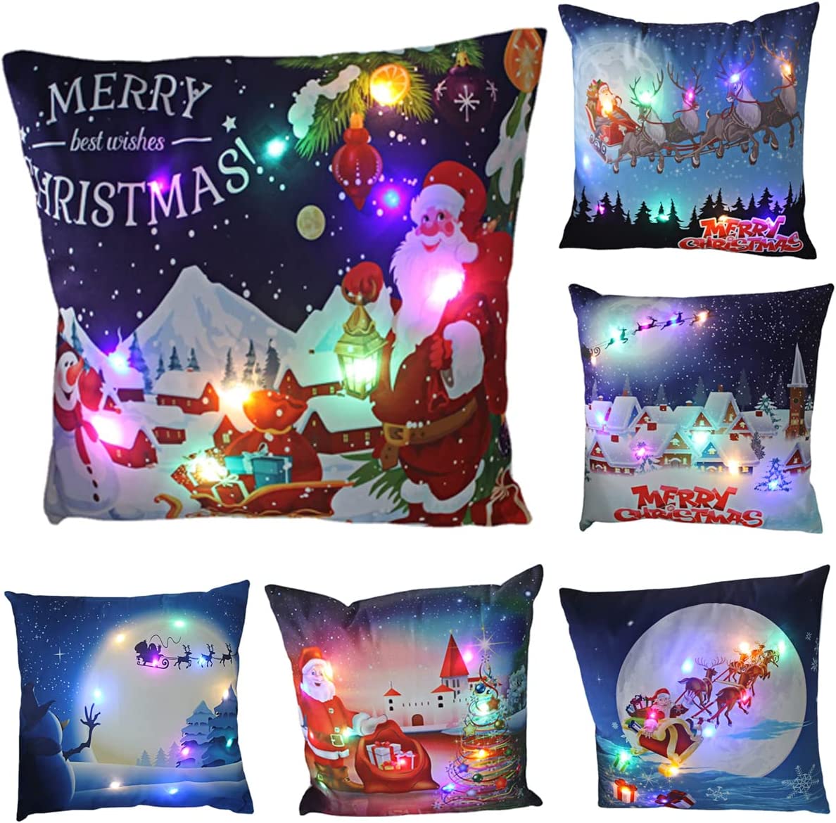 (🌲 Christmas sale now 😍)Cushion Cover  Led Light Christmas Decorations